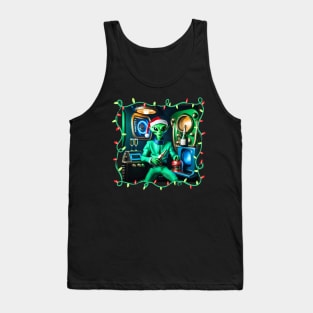 Alien Santa claus Tank Top